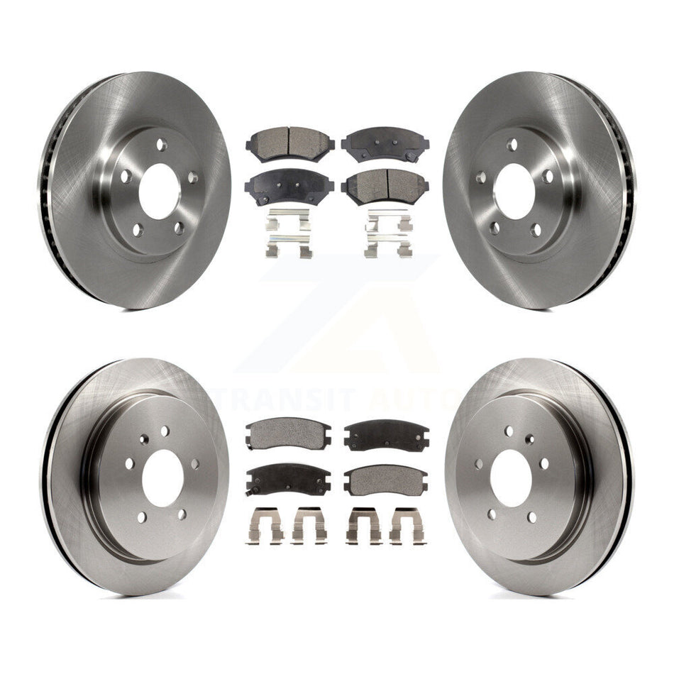 Front Rear Disc Brake Rotor & Ceramic Pad Kit For 2004 Cadillac Seville With Vented K8T-105905