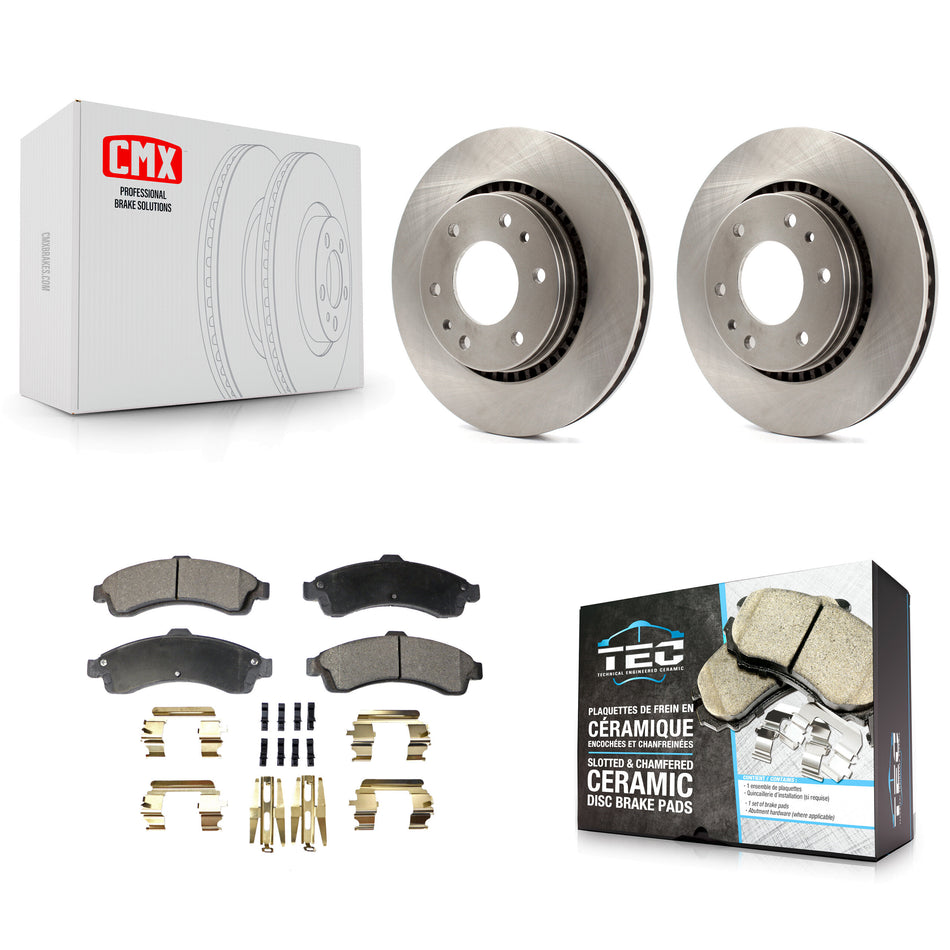 Front Disc Brake Rotors And Ceramic Pads Kit For 2006 Isuzu Ascender With 3rd Row Seating K8T-105929