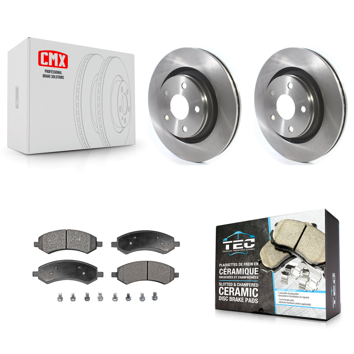 Front Brake Rotor Ceramic Pad Kit For 18 Jeep Wrangler JK With 332mm Diameter K8T-105931