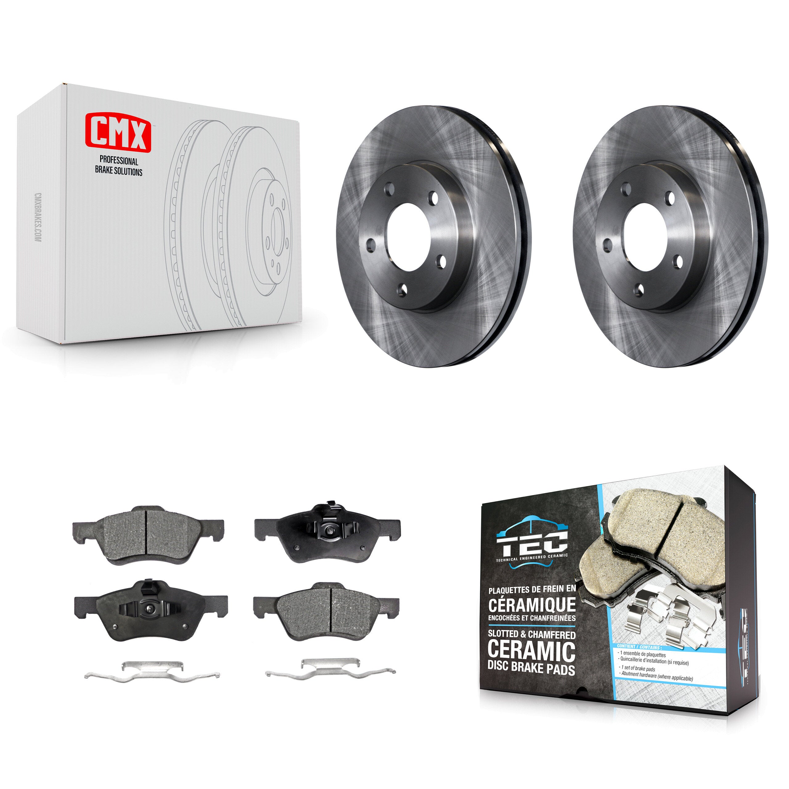 Front Disc Brake Rotors And Ceramic Pads Kit For Mercury Mariner K8T-105935