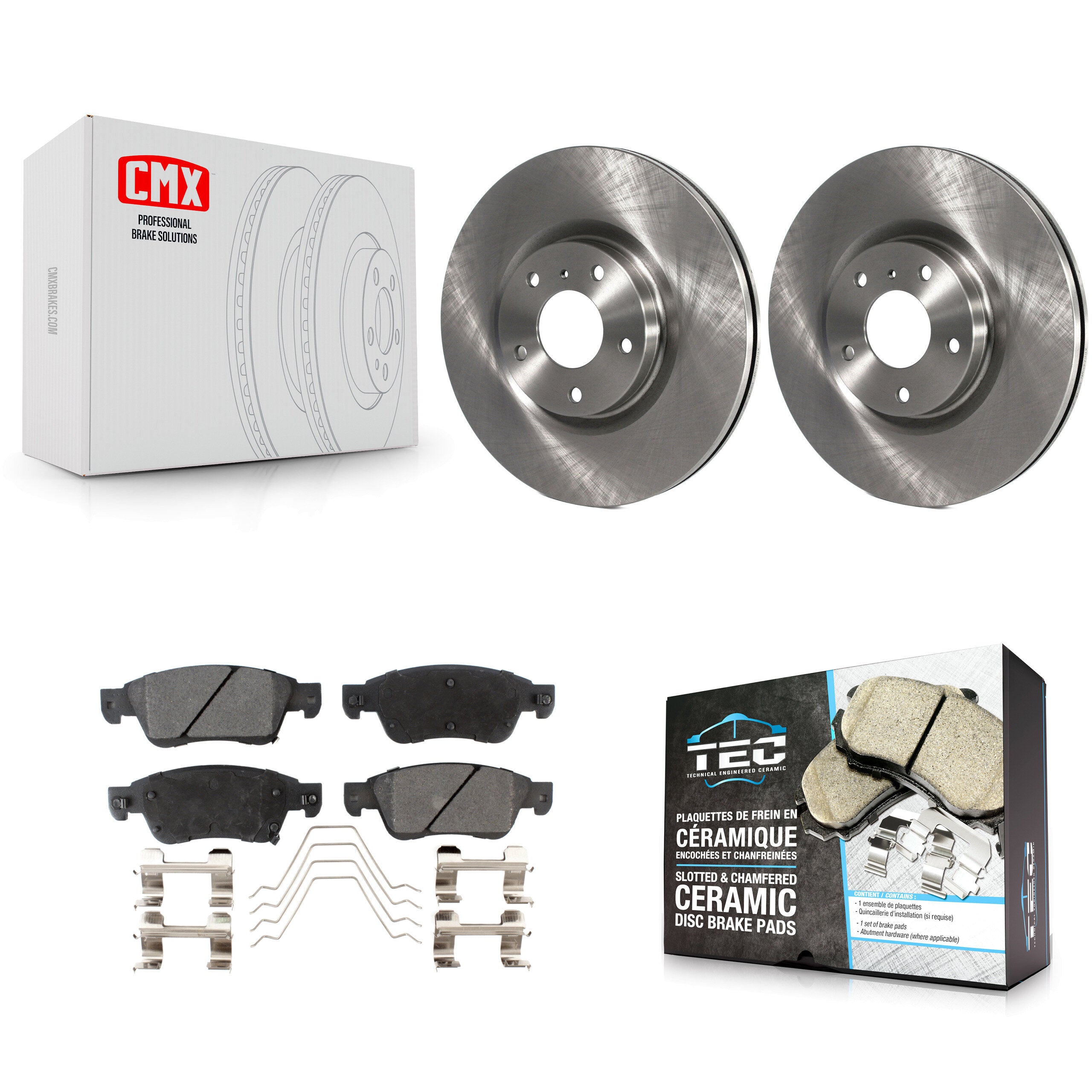 Front Brake Rotor & Ceramic Pad Kit For INFINITI G37 Coupe with AWD Without Brembo Brakes K8T-105938