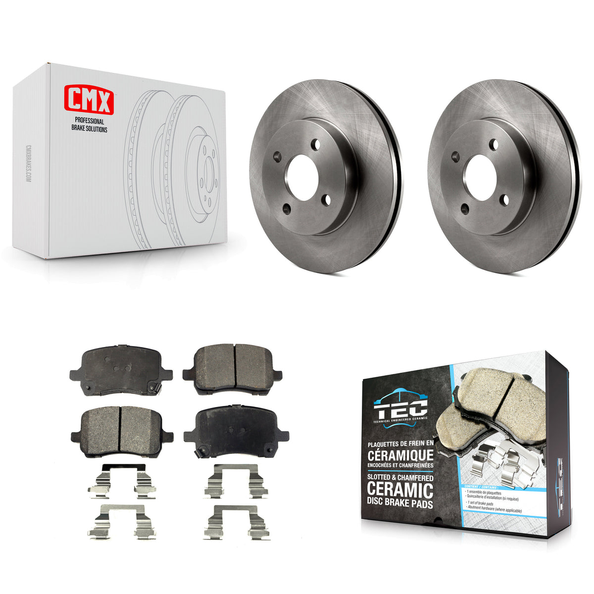 Front Brake Rotors Ceramic Pad Kit For Pontiac G5 With Rear Drum Brakes 4 Lug Wheels K8T-105939