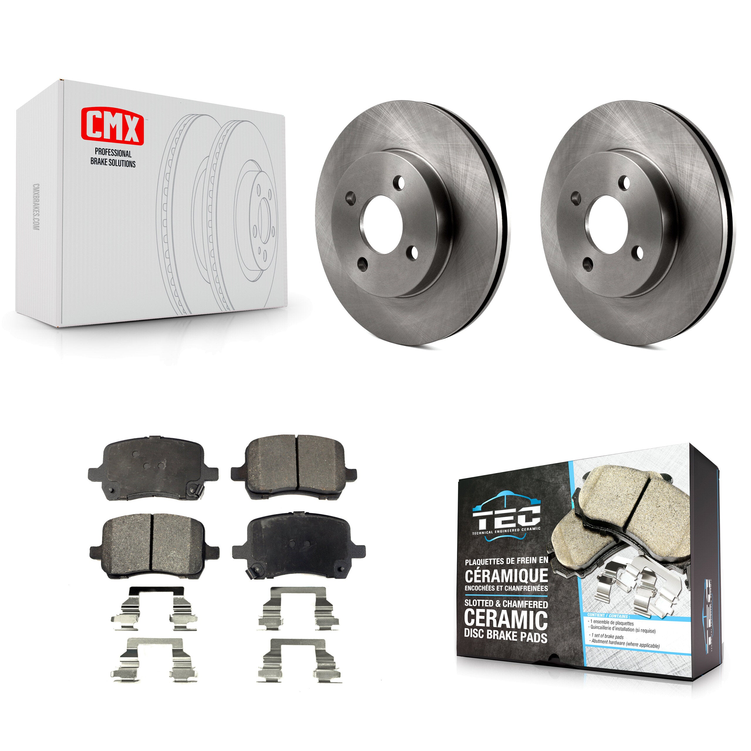 Front Brake Rotors Ceramic Pad Kit For Pontiac G5 With Rear Drum Brakes 4 Lug Wheels K8T-105939