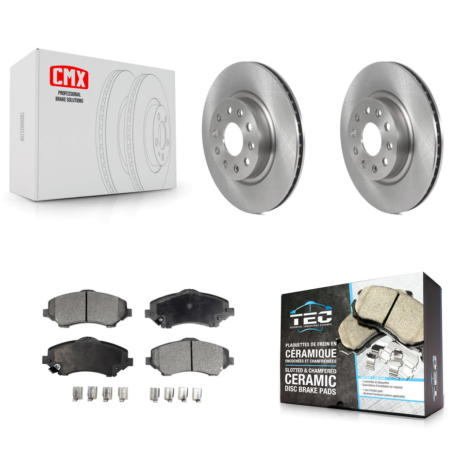 Front Disc Brake Rotors And Ceramic Pads Kit For Jeep Wrangler K8T-105942