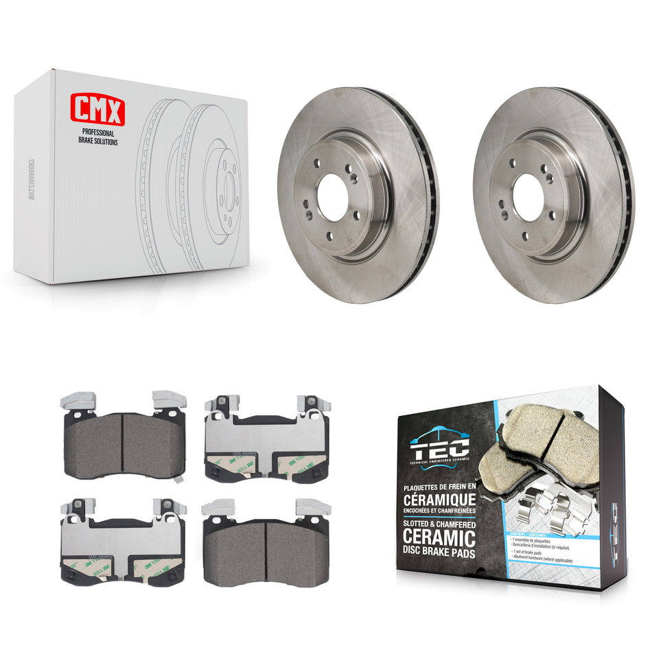 Front Disc Brake Rotors And Ceramic Pads Kit For 2023 Genesis G70 2.0L With Brembo Brakes K8T-105944