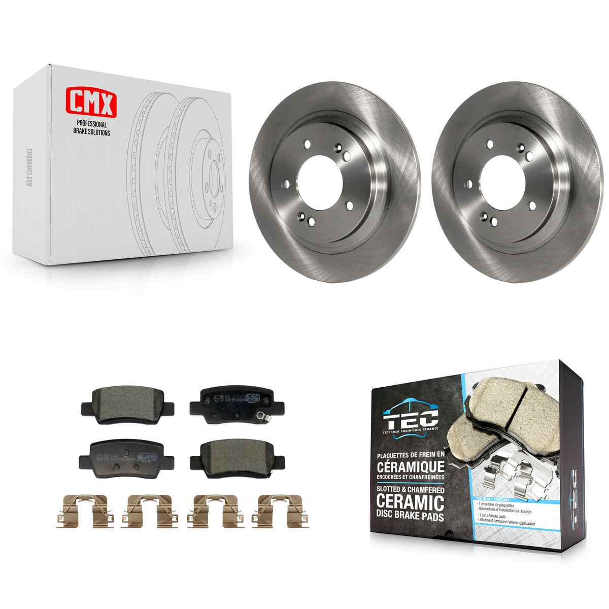 Rear Brake Rotor & Ceramic Pad Kit For 2024-2025 Hyundai Kona With Electric Parking K8T-105951