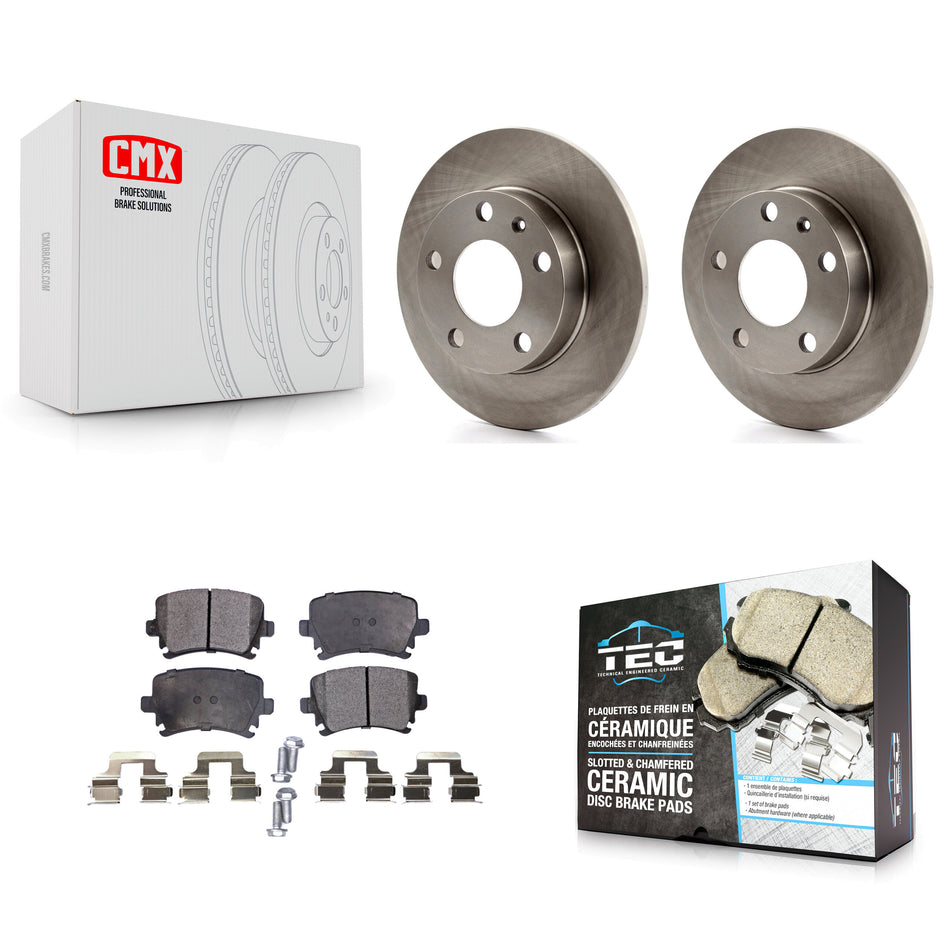 Rear Brake Rotors Ceramic Pad Kit For 06 Audi A4 3.2L 2.0L With 245mm Diameter Rotor K8T-105952