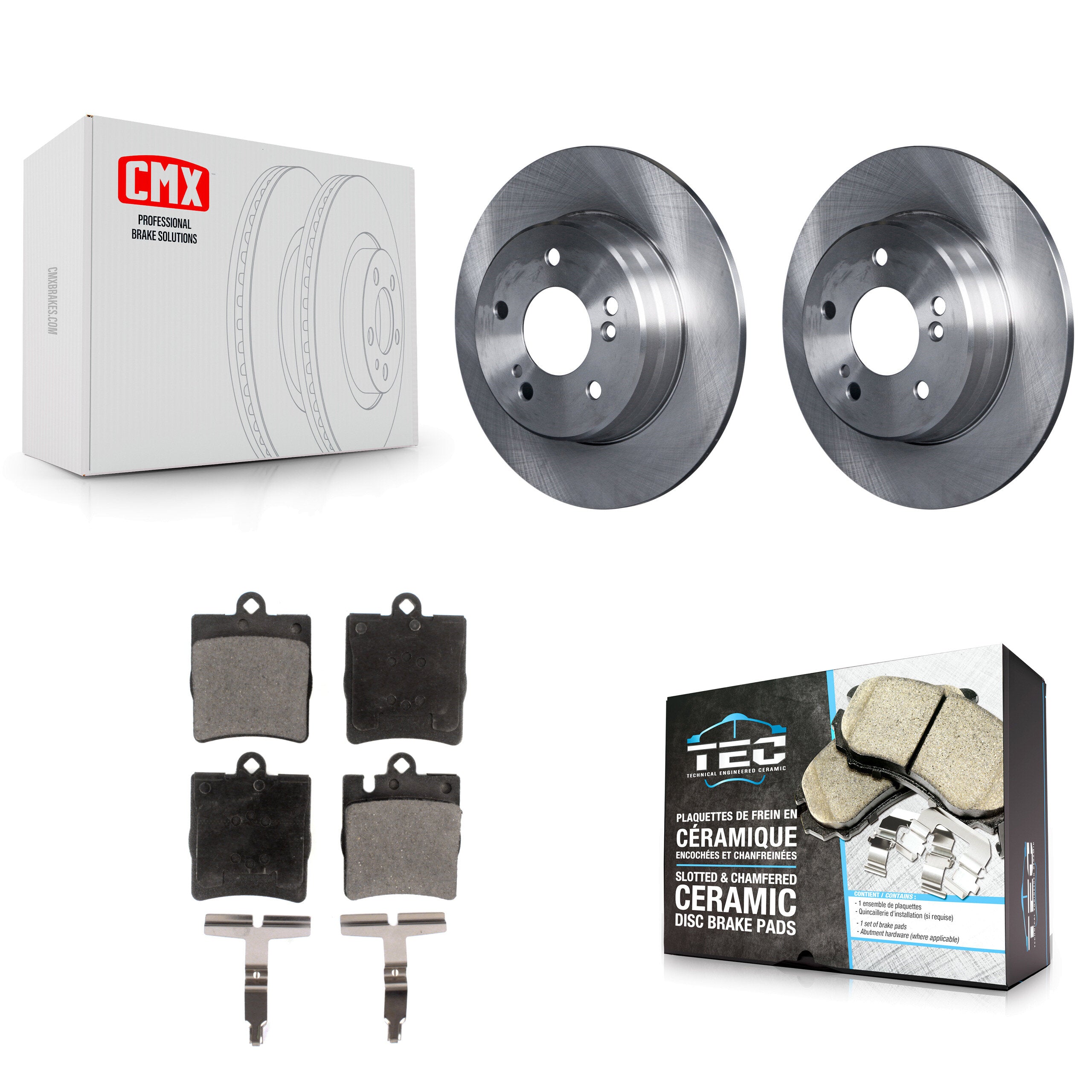 Rear Brake Rotors & Ceramic Pad Kit For 2009-2010 Mercedes-Benz SLK300 With Sport Package K8T-105967