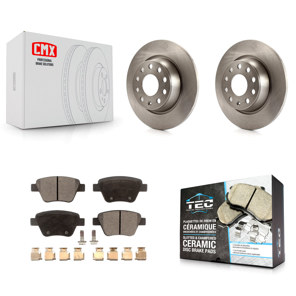 Rear Disc Brake Rotors And Ceramic Pads Kit For Audi A3 Quattro Volkswagen Eos K8T-105968
