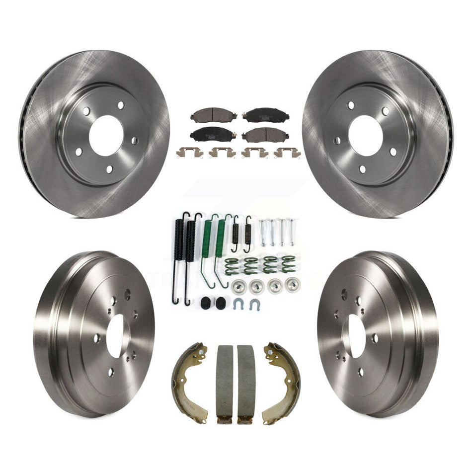 Front Rear Brake Rotor Ceramic Pad & Drum Kit (7Pc) For Nissan NV200 Without Taxi Package K8T-105973
