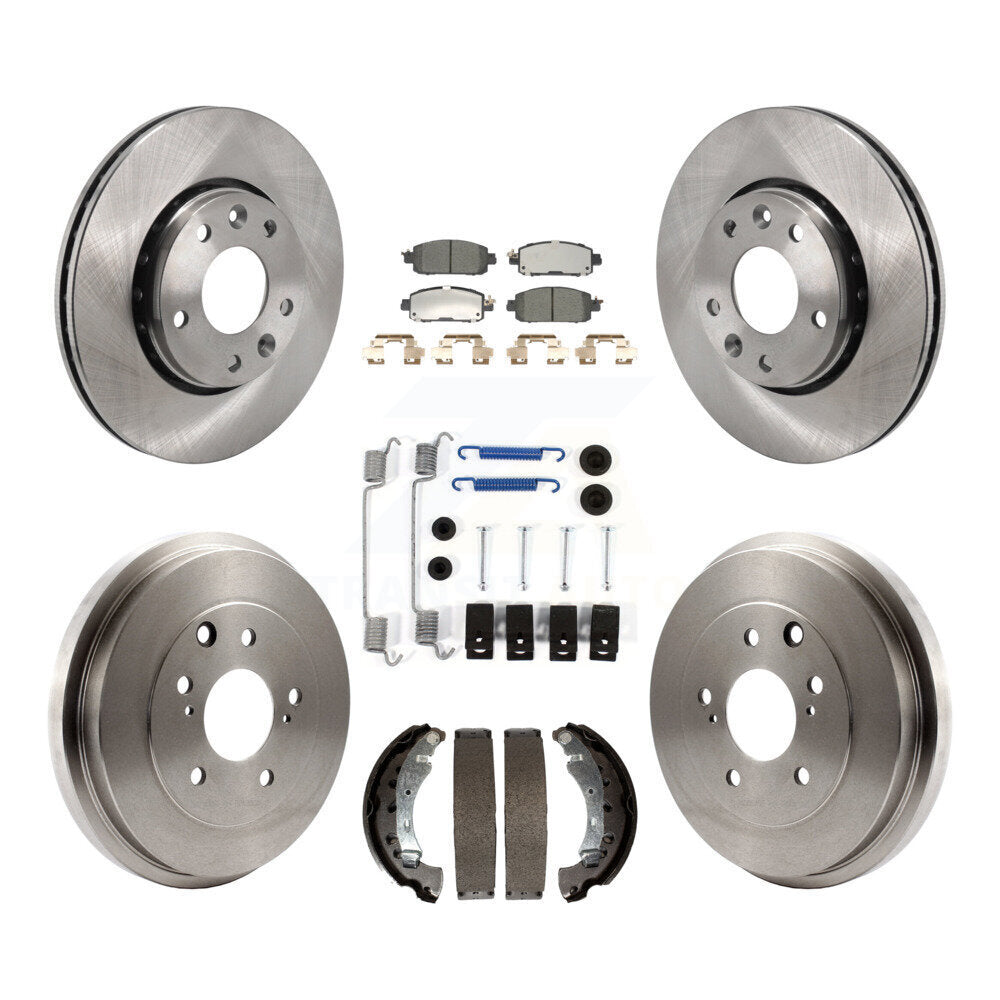 Front Rear Disc Brake Rotors Ceramic Pads And Drum Kit (7Pc) For 2020-2022 Nissan Sentra K8T-105974