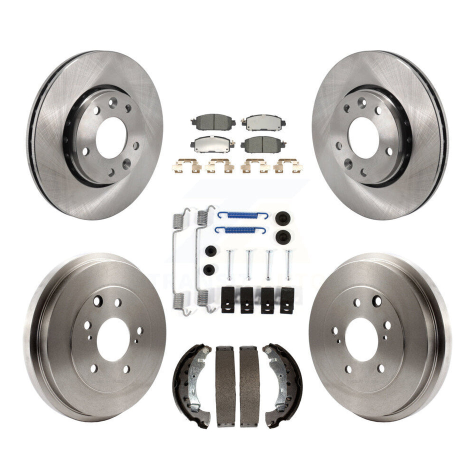 Front Rear Disc Brake Rotors Ceramic Pads And Drum Kit (7Pc) For 2020-2022 Nissan Sentra K8T-105974