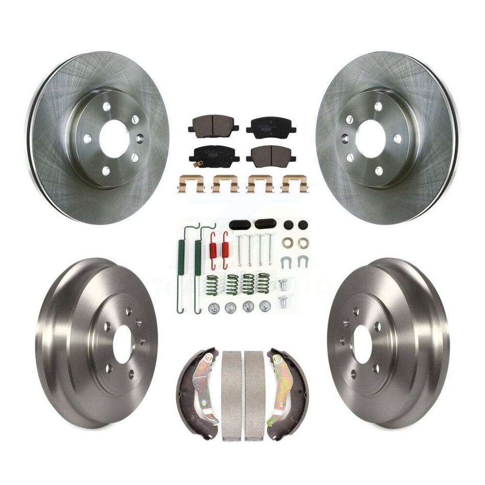 Front Rear Disc Brake Rotors Ceramic Pads And Drum Kit (7Pc) For 2018 Chevrolet Sonic K8T-105975