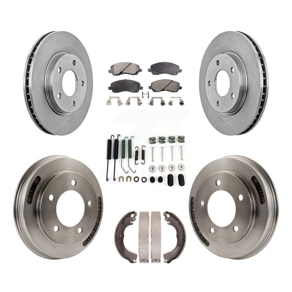 Front Rear Disc Brake Rotors Ceramic Pads And Drum Kit (7Pc) For Mitsubishi Lancer K8T-105977