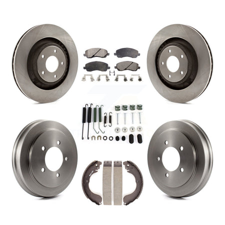 Front Rear Disc Brake Rotor Ceramic Pad Drum Kit (7Pc) For 2008-2009 Dodge Caliber SXT/SE K8T-105979
