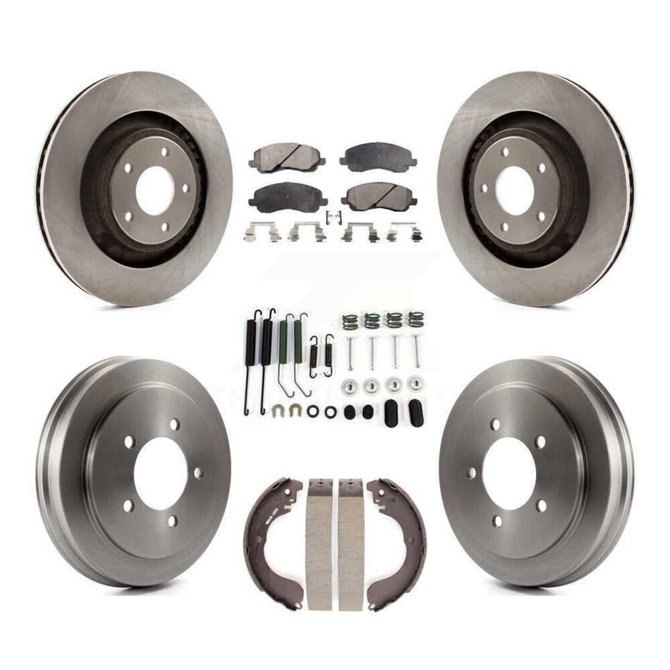 Front Rear Disc Brake Rotor Ceramic Pad Drum Kit (7Pc) For 2008-2009 Dodge Caliber SXT/SE K8T-105979