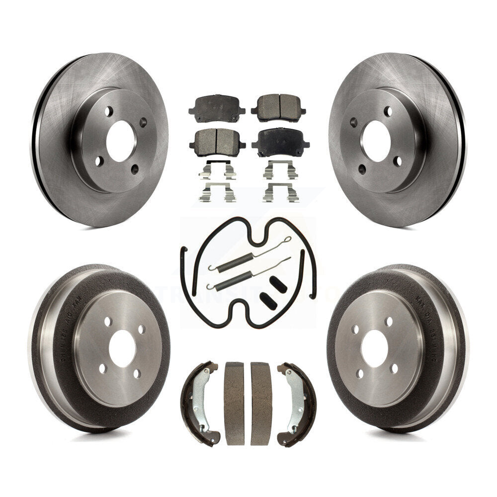 Front Rear Brake Rotor Ceramic Pad & Drum Kit (7Pc) For 07-08 Pontiac G5 Disc rear brakes K8T-105980