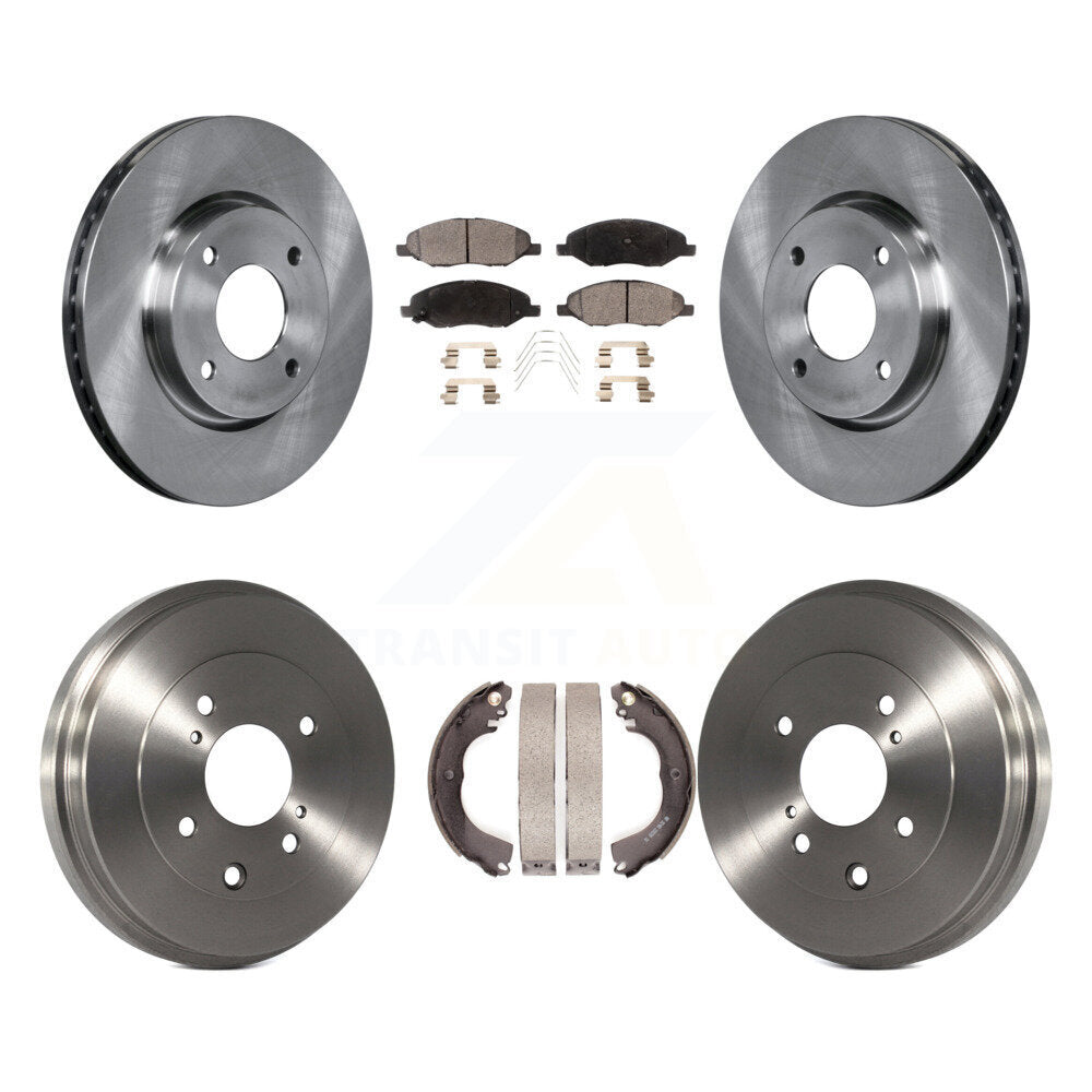 Front Rear Disc Brake Rotors Ceramic Pads And Drum Kit For 2008 Nissan Versa 4-Wheel ABS K8T-105984