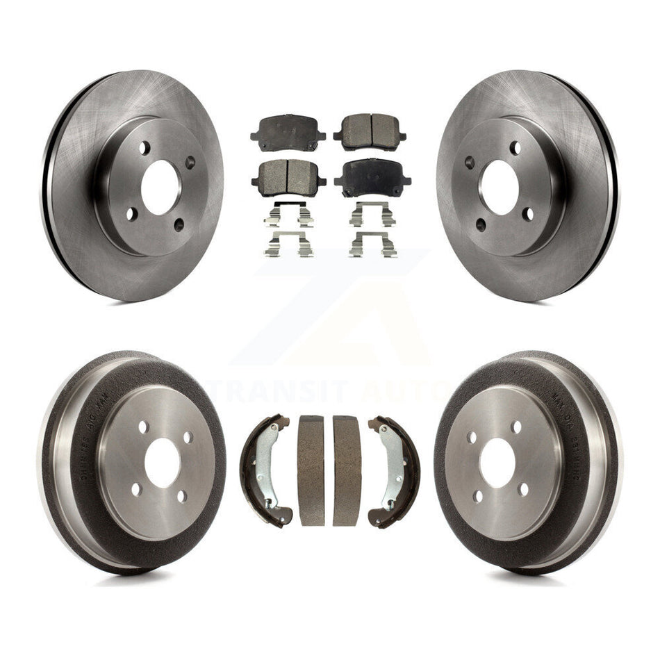 Front Rear Brake Rotor Ceramic Pad And Drum Kit For 2007-2008 Pontiac G5 Disc rear brakes K8T-105988