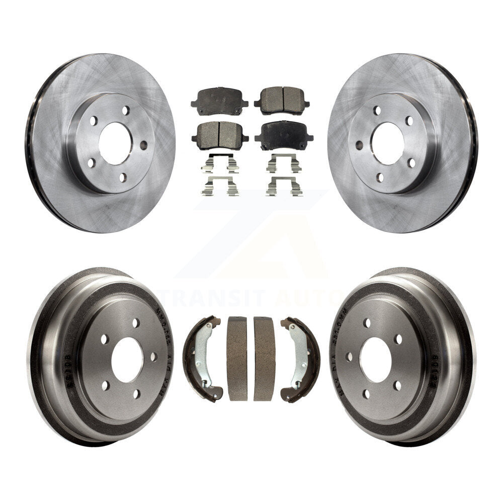 Front Rear Brake Rotor Ceramic Pad And Drum Kit For 2007-2008 Pontiac G5 Disc rear brakes K8T-105989
