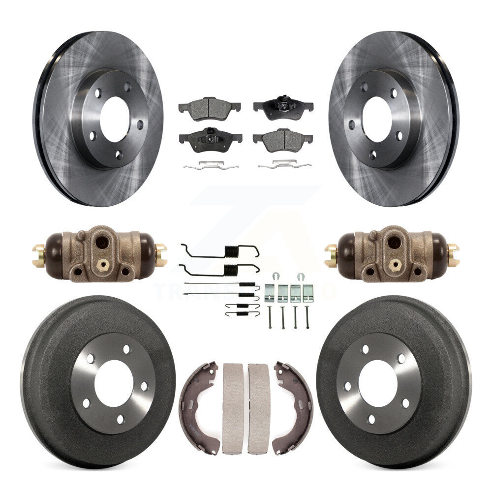 Front Rear Disc Brake Rotors Ceramic Pads And Drum Kit (9Pc) For Mercury Mariner K8T-105991