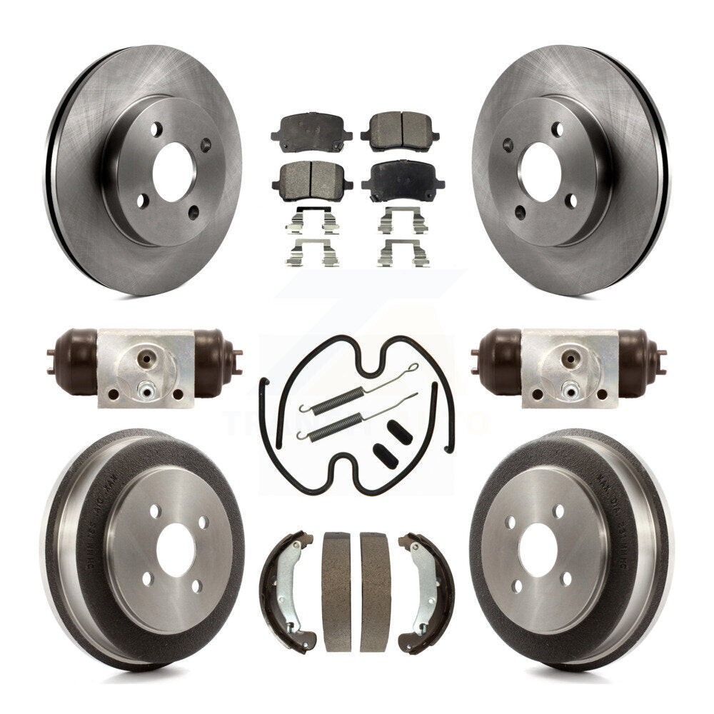 Front Rear Brake Rotor Ceramic Pad & Drum Kit (9Pc) For 07-08 Pontiac G5 Disc rear brakes K8T-105992