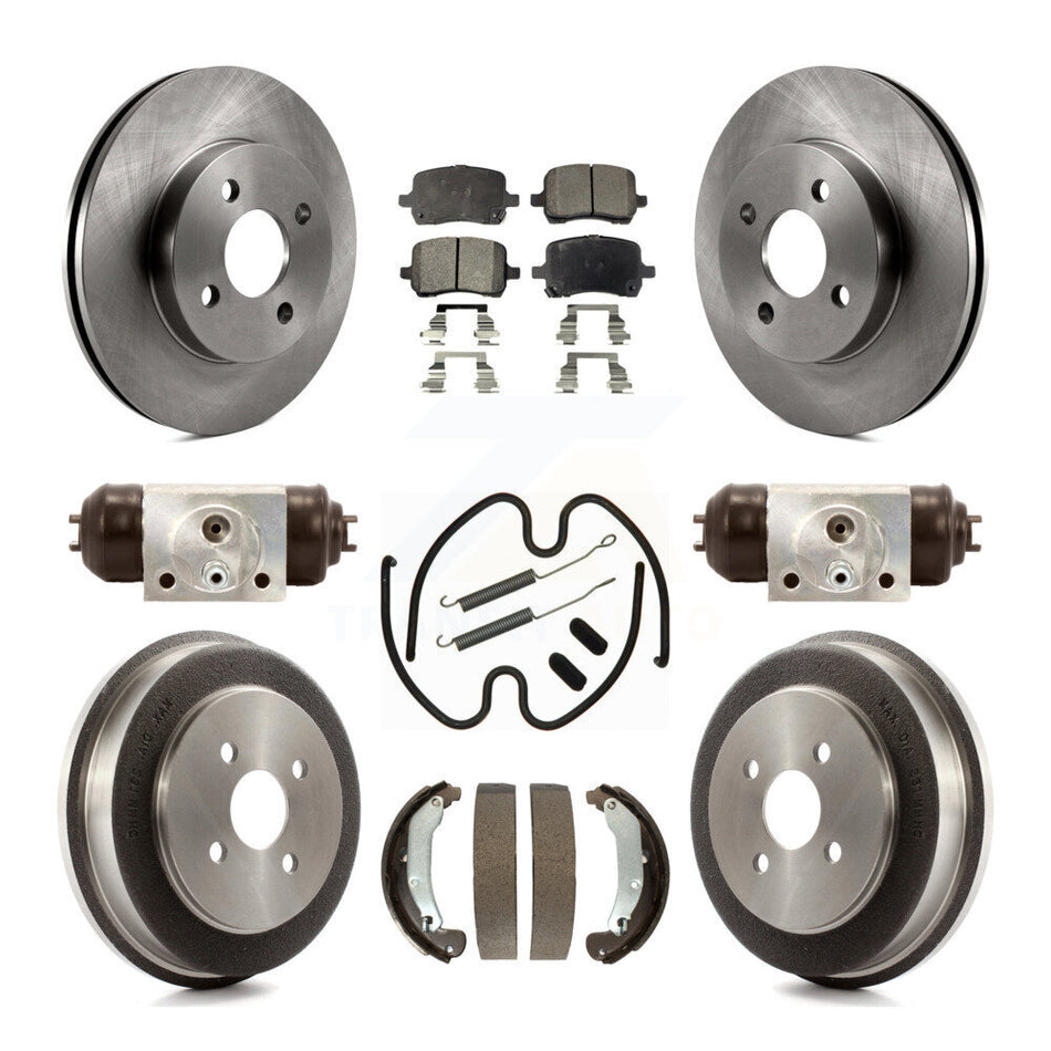 Front Rear Brake Rotor Ceramic Pad & Drum Kit (9Pc) For 07-08 Pontiac G5 Disc rear brakes K8T-105992