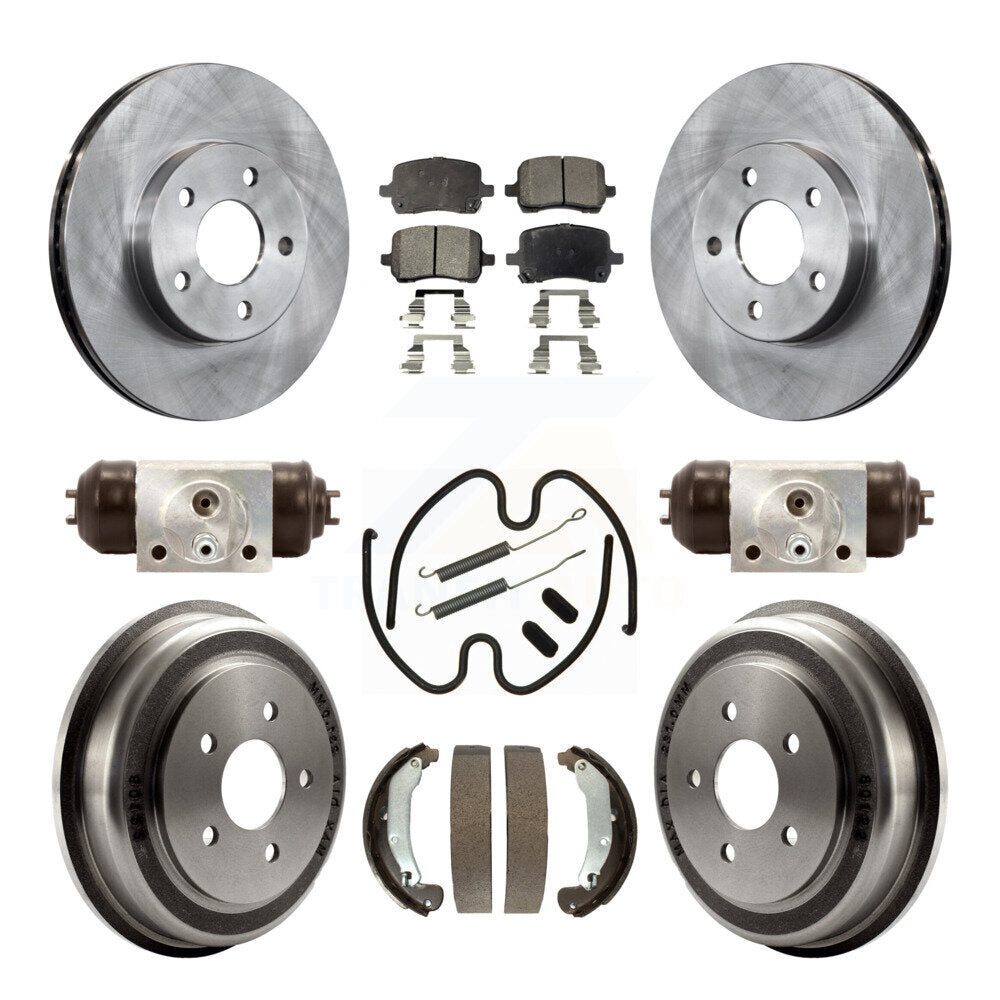 Front Rear Brake Rotor Ceramic Pad & Drum Kit (9Pc) For 07-08 Pontiac G5 Disc rear brakes K8T-105993