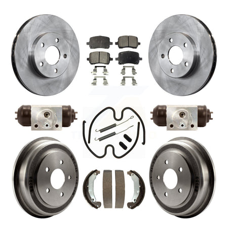 Front Rear Brake Rotor Ceramic Pad & Drum Kit (9Pc) For 07-08 Pontiac G5 Disc rear brakes K8T-105993