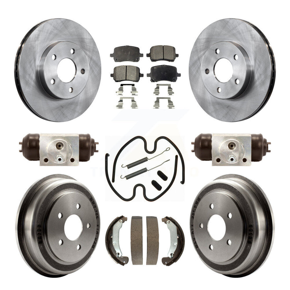 Front Rear Brake Rotor Ceramic Pad & Drum Kit (9Pc) For 07-08 Pontiac G5 Disc rear brakes K8T-105993