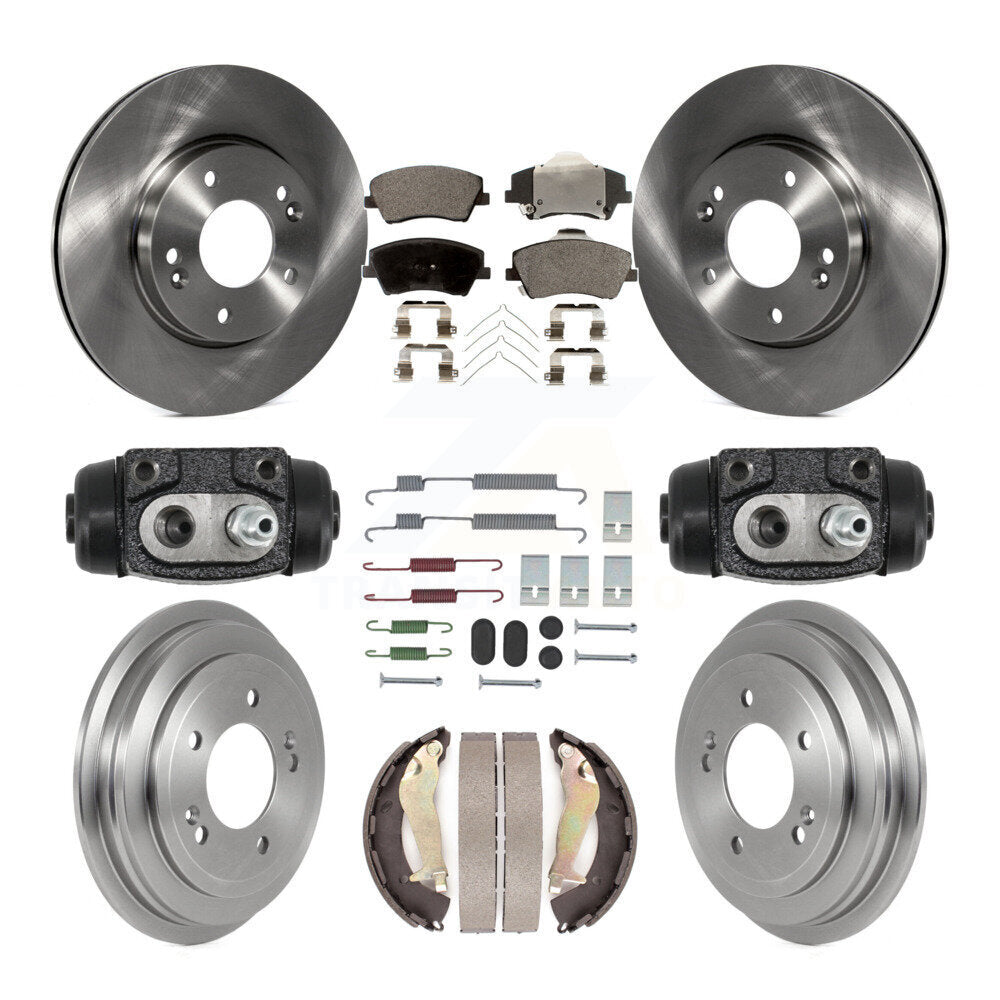 Front Rear Disc Brake Rotors Ceramic Pads And Drum Kit (9Pc) For Hyundai Elantra K8T-105994
