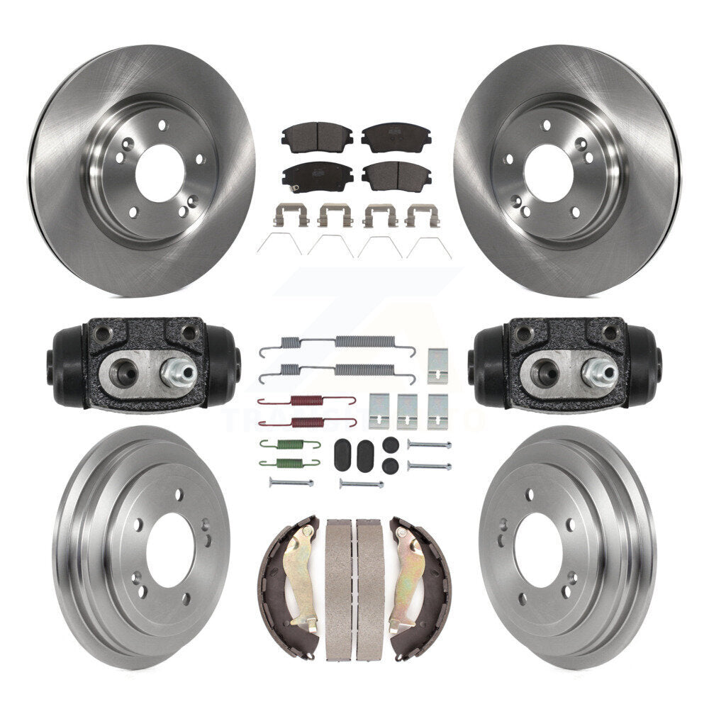 Front Rear Disc Brake Rotor Ceramic Pad Drum Kit (9Pc) For 2017-2019 Hyundai Elantra 1.6L K8T-105995
