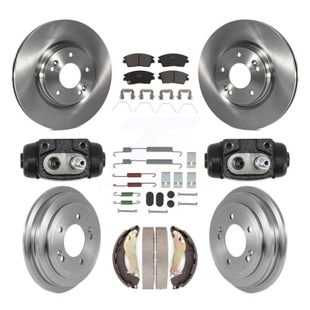 Front Rear Disc Brake Rotor Ceramic Pad Drum Kit (9Pc) For 2017-2019 Hyundai Elantra 1.6L K8T-105995