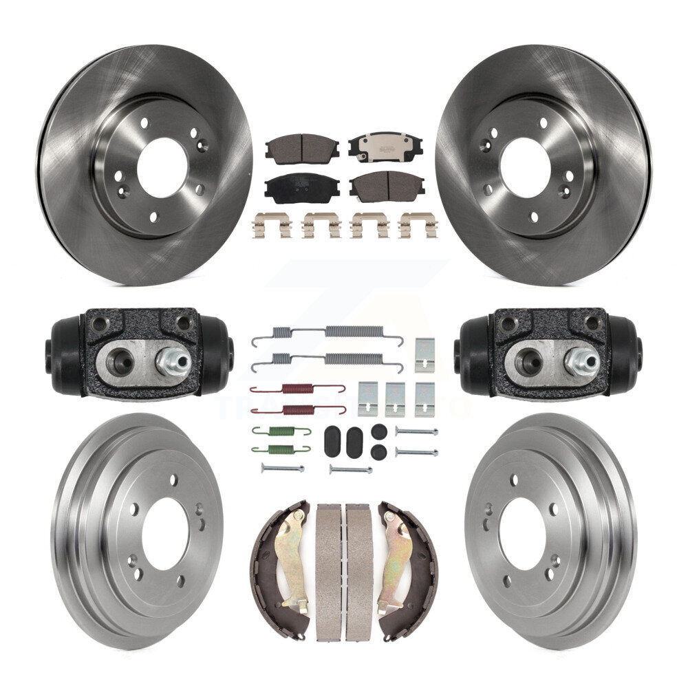 Front Rear Disc Brake Rotors Ceramic Pads And Drum Kit (9Pc) For 2020-2021 Hyundai Venue K8T-105996