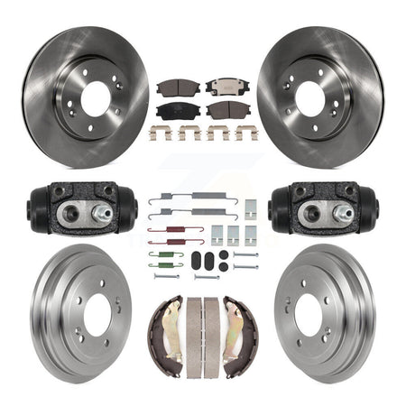 Front Rear Disc Brake Rotors Ceramic Pads And Drum Kit (9Pc) For 2020-2021 Hyundai Venue K8T-105996
