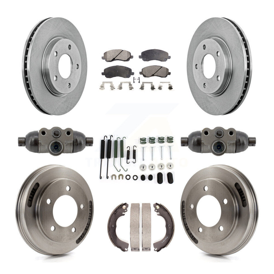 Front Rear Disc Brake Rotors Ceramic Pads And Drum Kit (9Pc) For Mitsubishi Lancer K8T-105997