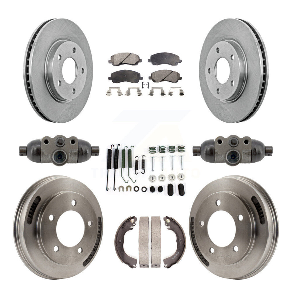 Front Rear Disc Brake Rotors Ceramic Pads And Drum Kit (9Pc) For Mitsubishi Lancer K8T-105997