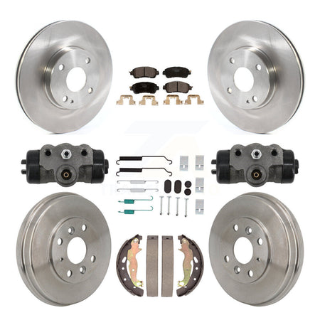 Front Rear Disc Brake Rotors Ceramic Pads And Drum Kit (9Pc) For Toyota Yaris iA Scion K8T-105998