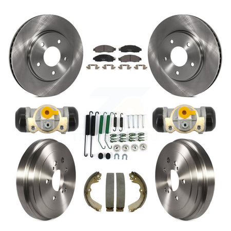 Front Rear Brake Rotor Ceramic Pad & Drum Kit (9Pc) For Nissan NV200 Without Taxi Package K8T-106001