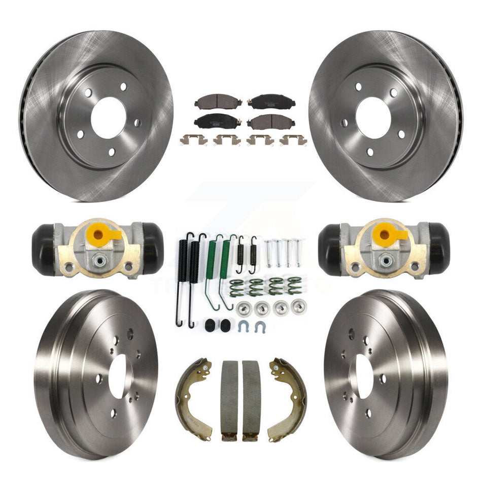 Front Rear Brake Rotor Ceramic Pad & Drum Kit (9Pc) For Nissan NV200 Without Taxi Package K8T-106001