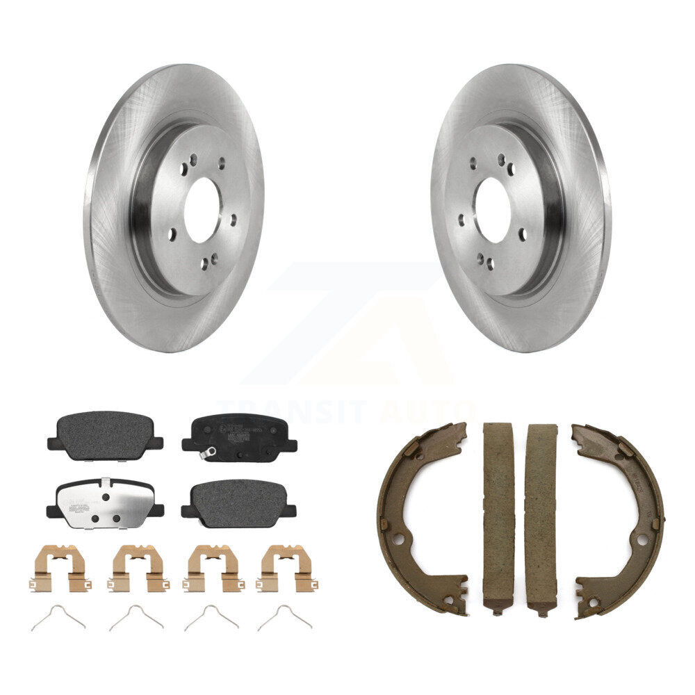 Rear Disc Rotors Ceramic Pads And Parking Brake Shoes Kit For Hyundai Santa Fe K8T-106002