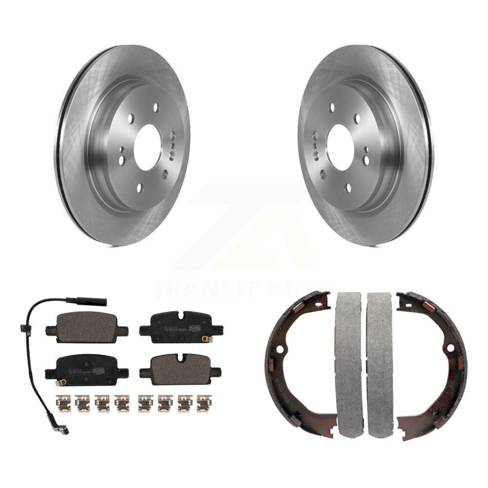 Rear Disc Rotors Ceramic Pads And Parking Brake Shoes Kit For GMC Yukon XL K8T-106007