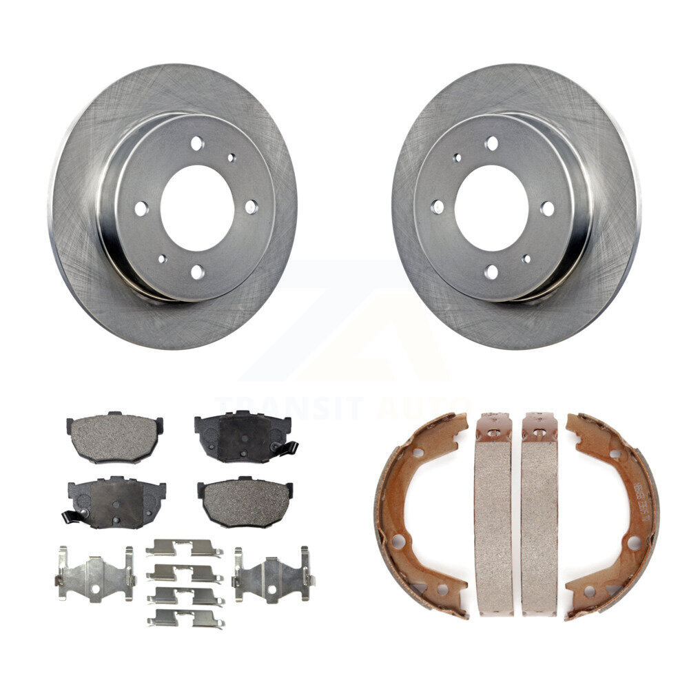 Rear Disc Rotors Ceramic Pads Parking Shoes Kit For 2006 Hyundai Elantra rear brakes K8T-106013