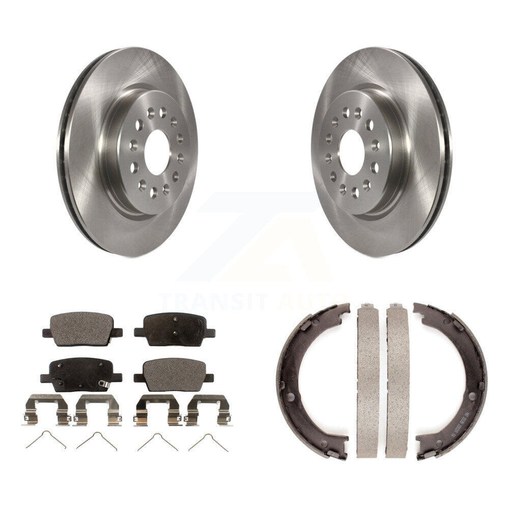 Rear Disc Rotors Ceramic Pads And Parking Brake Shoes Kit For 2017 GMC Acadia K8T-106016