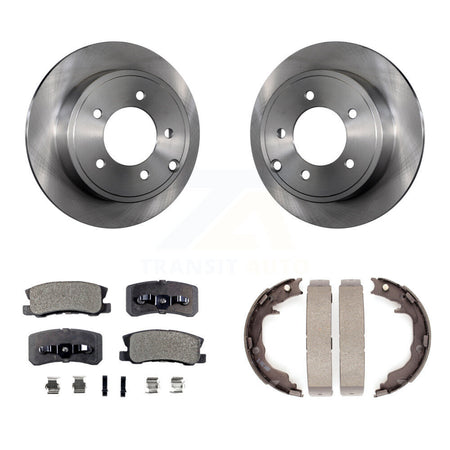 Rear Disc Rotors Ceramic Pads And Parking Brake Shoes Kit For Jeep Patriot Compass K8T-106017