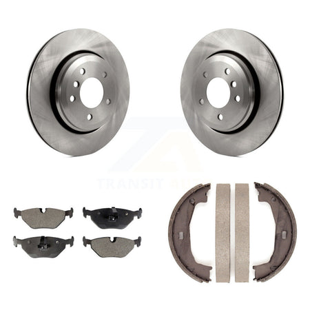 Rear Disc Rotors Ceramic Pads And Parking Brake Shoes Kit For BMW 320i K8T-106021