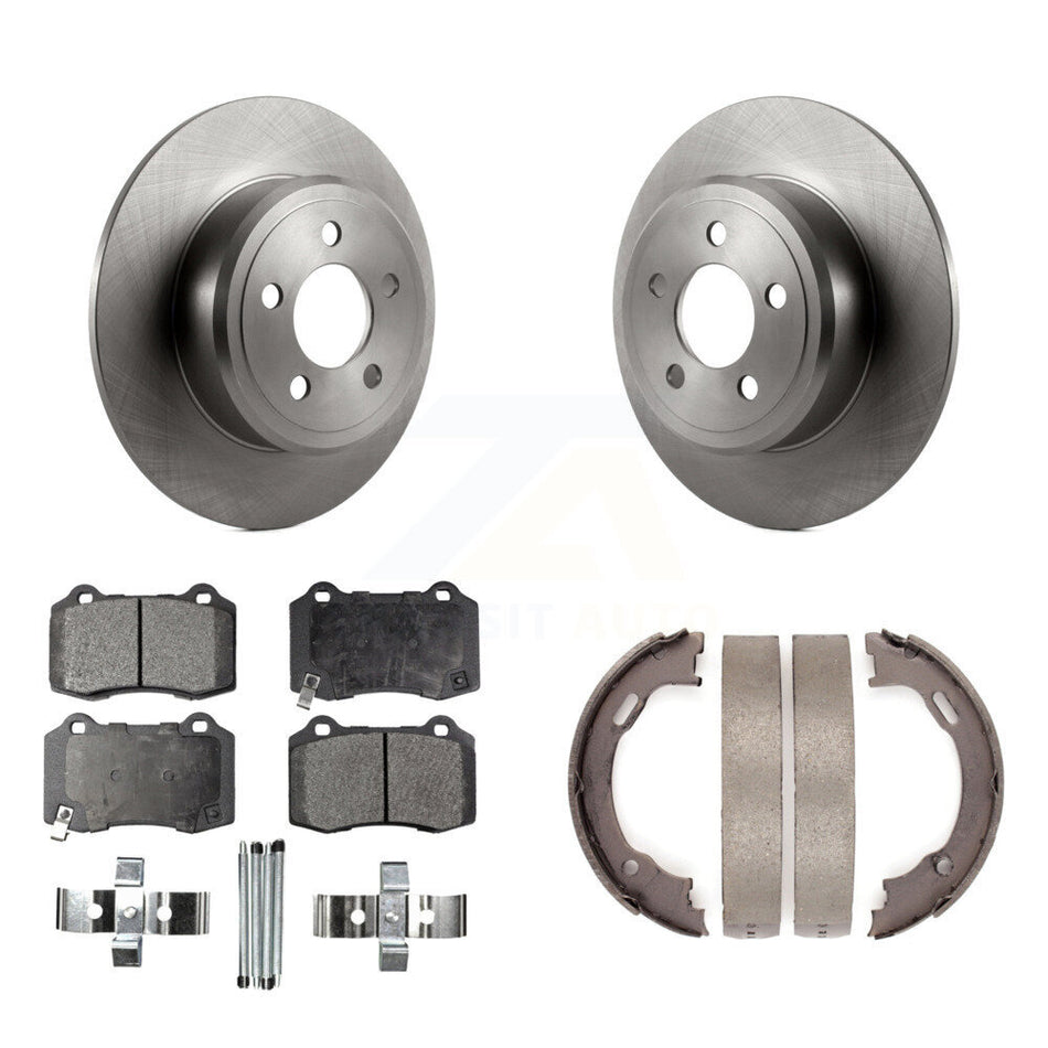 Rear Disc Rotors Ceramic Pads Parking Shoes Kit For 2016 Chrysler 300 With Brembo Brakes K8T-106023