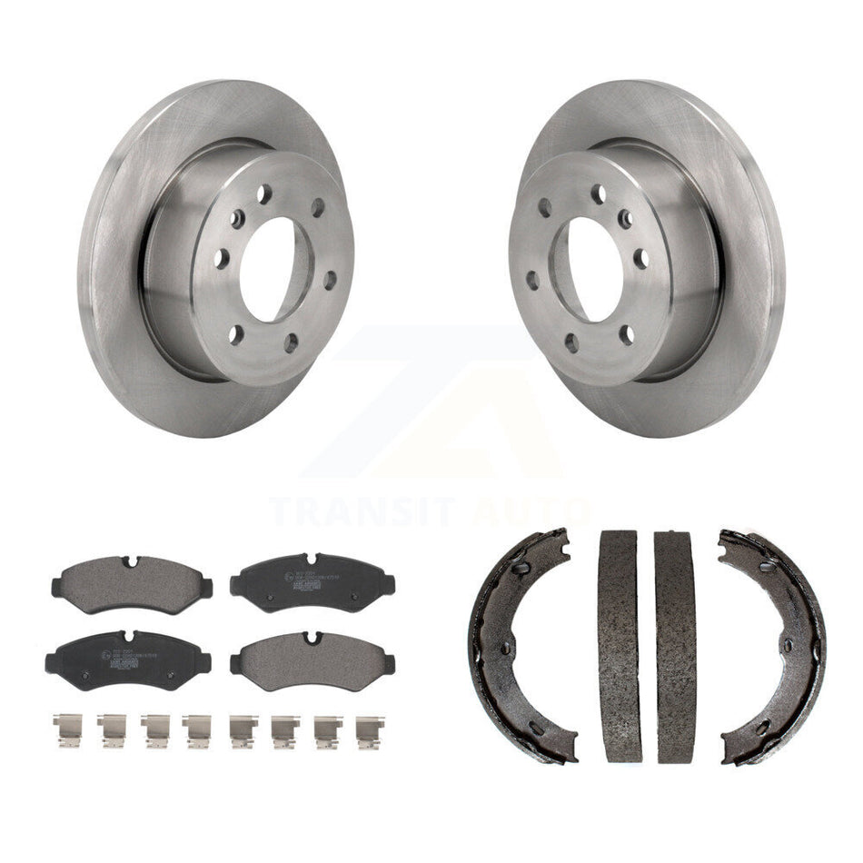 Rear Disc Rotors Ceramic Pads And Parking Brake Shoes Kit For Mercedes-Benz Sprinter 1500 K8T-106028