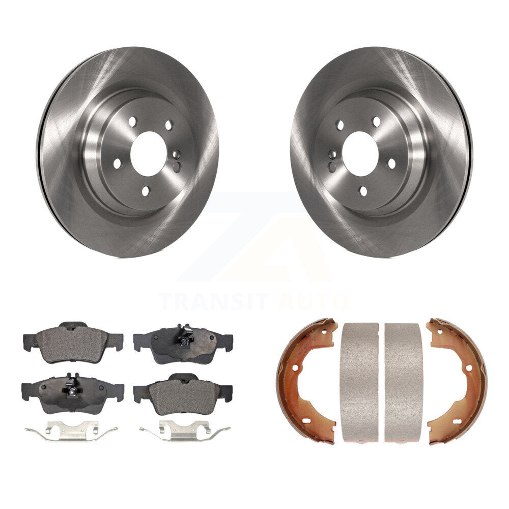 Rear Disc Rotors Ceramic Pads And Parking Brake Shoes Kit For Mercedes-Benz SL550 K8T-106032