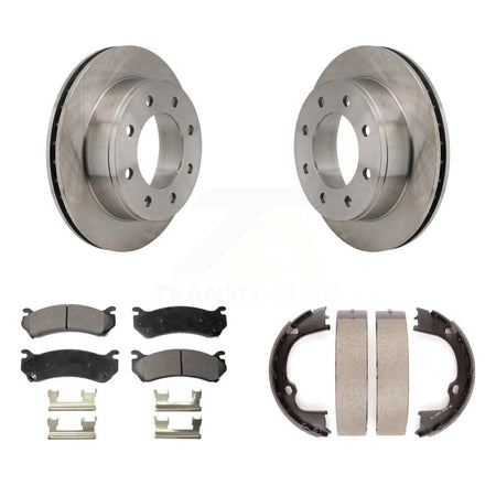 Rear Disc Rotors Ceramic Pads And Parking Brake Shoes Kit For 2008-2009 Hummer H2 K8T-106033
